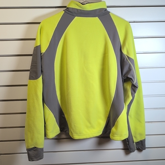 L.L. Bean Polartec Fleece Full Zip Jacket Chartreuse/Gray Size XL EUC - Picture 5 of 11